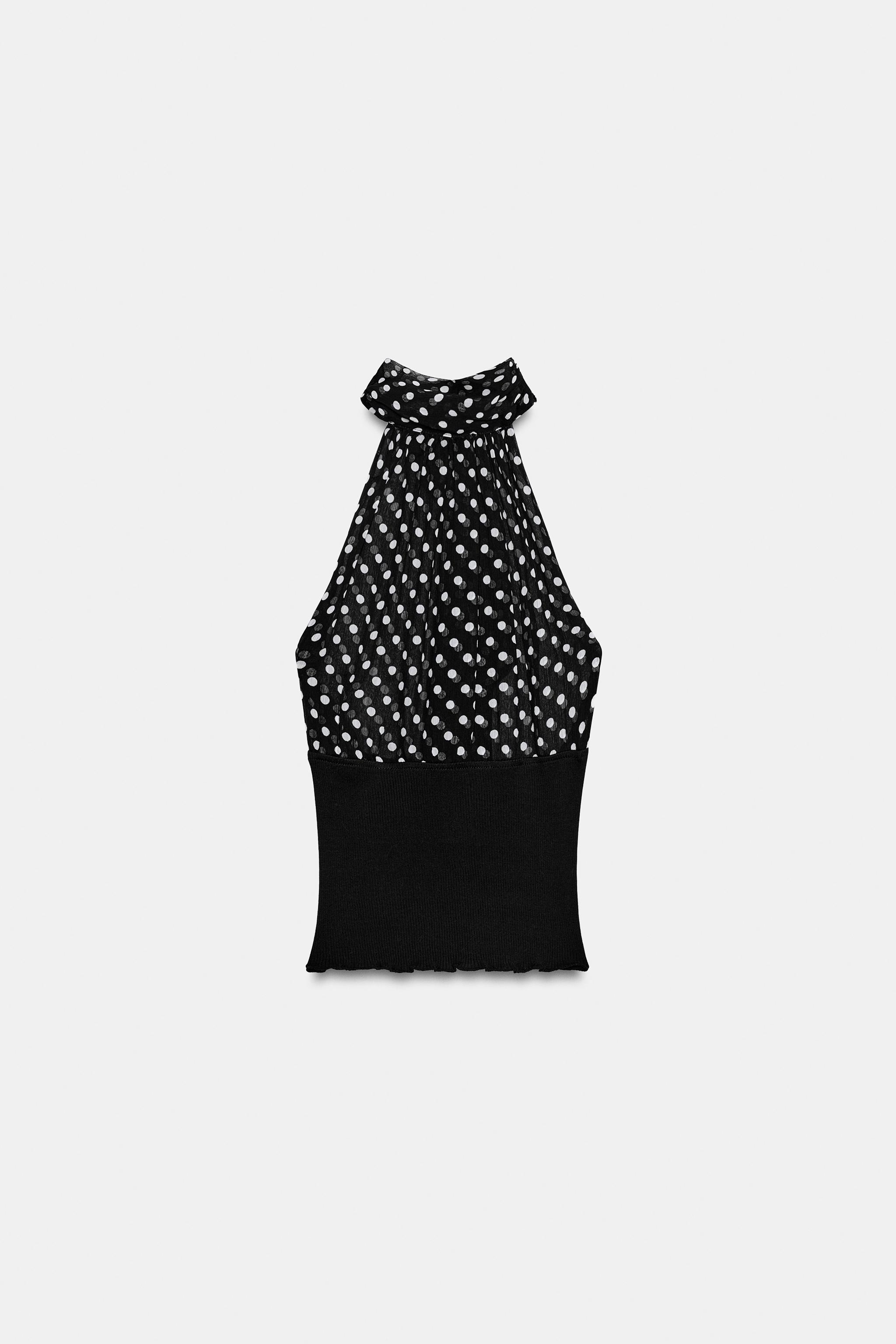 POLKA DOT HALTER TOP